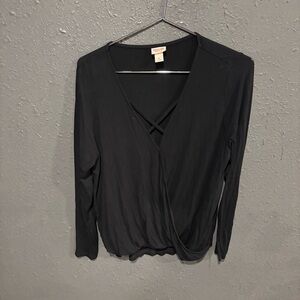 Mossimo Supply Co. Black Wrap Blouse